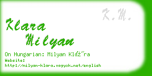 klara milyan business card